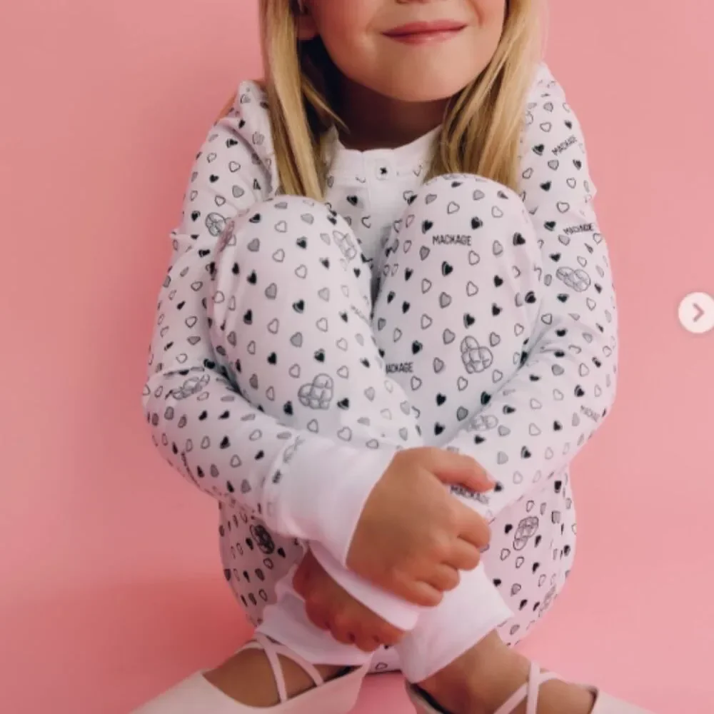 Mackage x Roller Rabbit, Black & White Heart Print Pajama Set, Kid's10